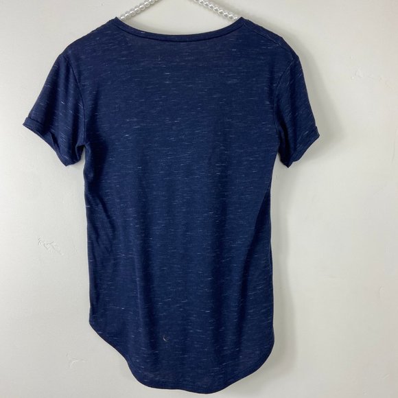 Fifth Sun Navy Blue V neck Tee Short Sleeve Medium - Picture 4 of 4